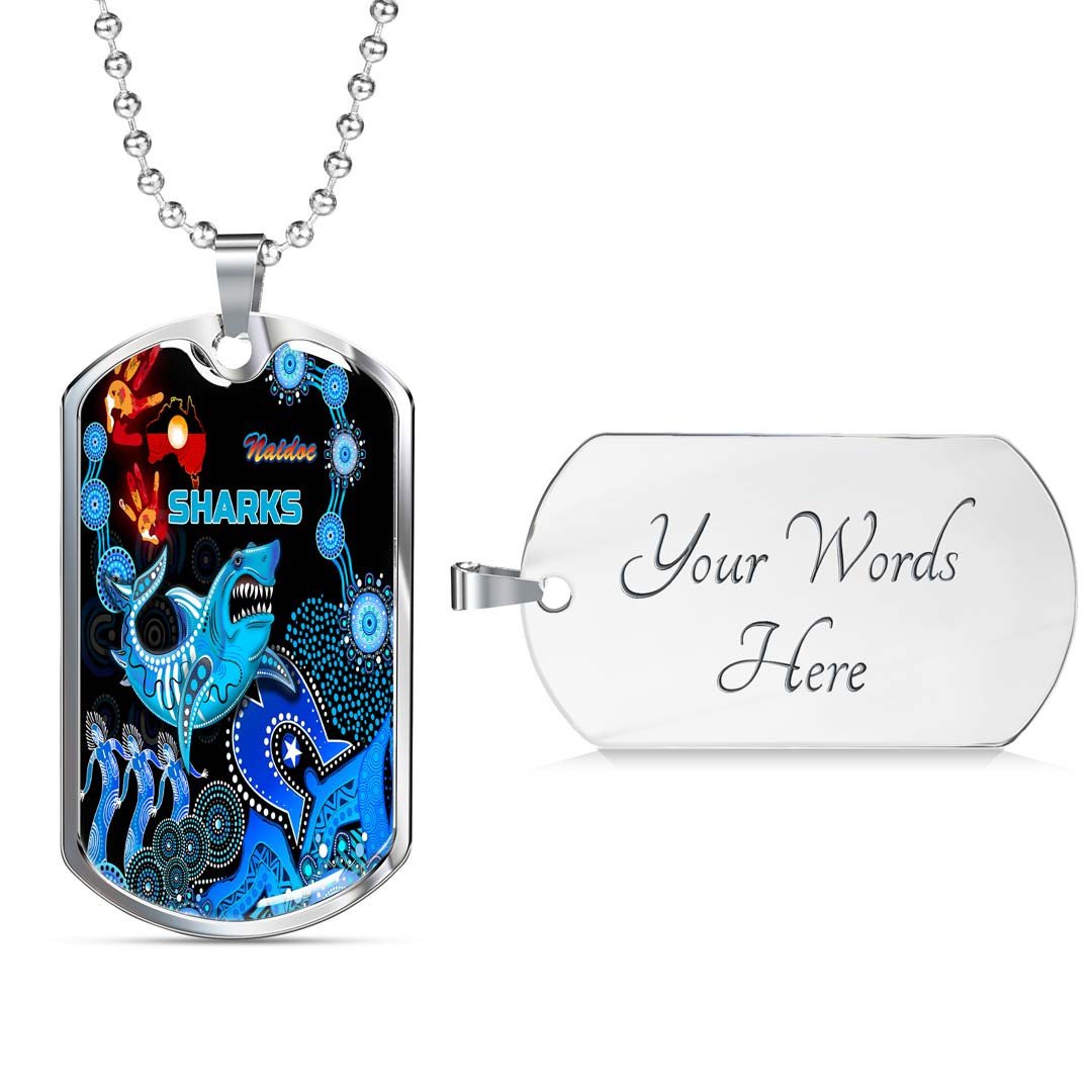 Vibe Hoodie Dog Tag - Cronulla-Sutherland Sharks Naidoc - Rugby Team Dog Tag