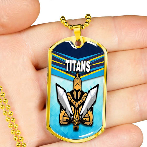 Vibe Hoodie Dog Tag - Gold Coast Titans Simple - Rugby Team Dog Tag