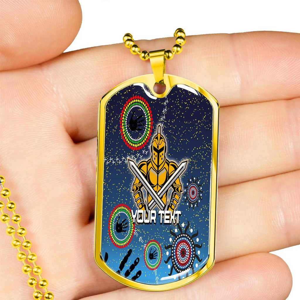 Vibe Hoodie Dog Tag - (Custom) Gold Coast Titans Naidoc Ver. - Rugby Team Dog Tag