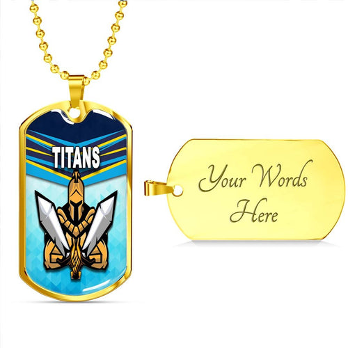 Vibe Hoodie Dog Tag - Gold Coast Titans Simple - Rugby Team Dog Tag