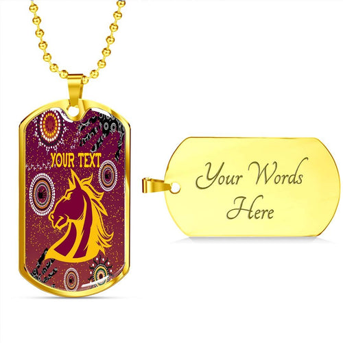 Vibe Hoodie Dog Tag - (Custom) Brisbane Broncos Indigenous New - Rugby Team Dog Tag