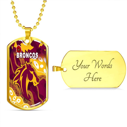 Vibe Hoodie Dog Tag - Brisbane Broncos Indigenous, Poppy - Rugby Team Dog Tag