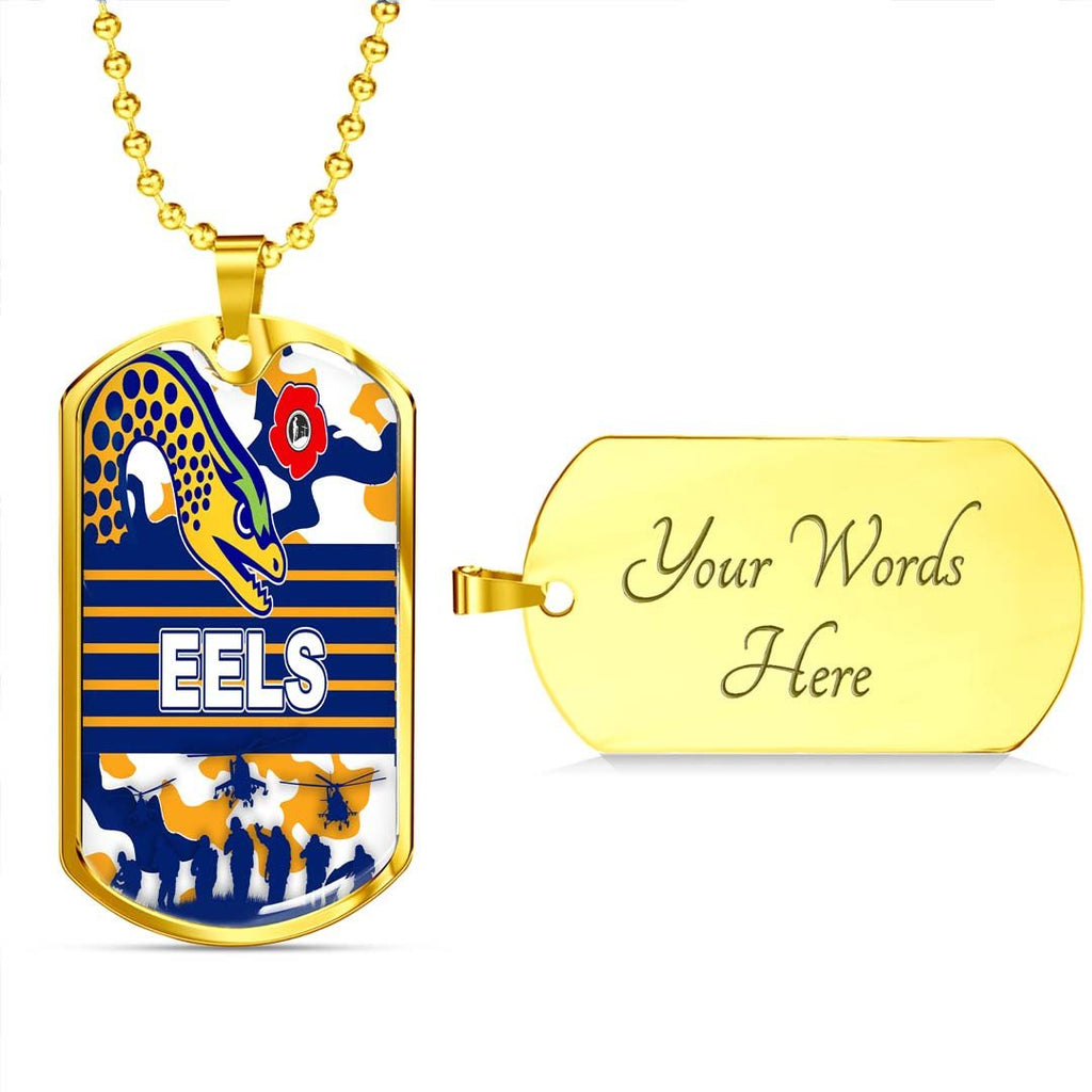 Vibe Hoodie Dog Tag - Parramatta Eels Anzac Day & Camouflag - Rugby Team Dog Tag
