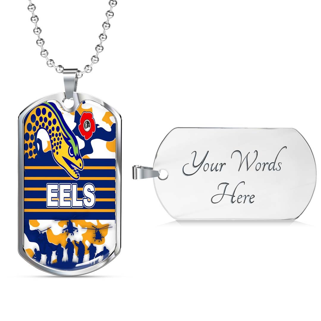 Vibe Hoodie Dog Tag - Parramatta Eels Anzac Day & Camouflag - Rugby Team Dog Tag