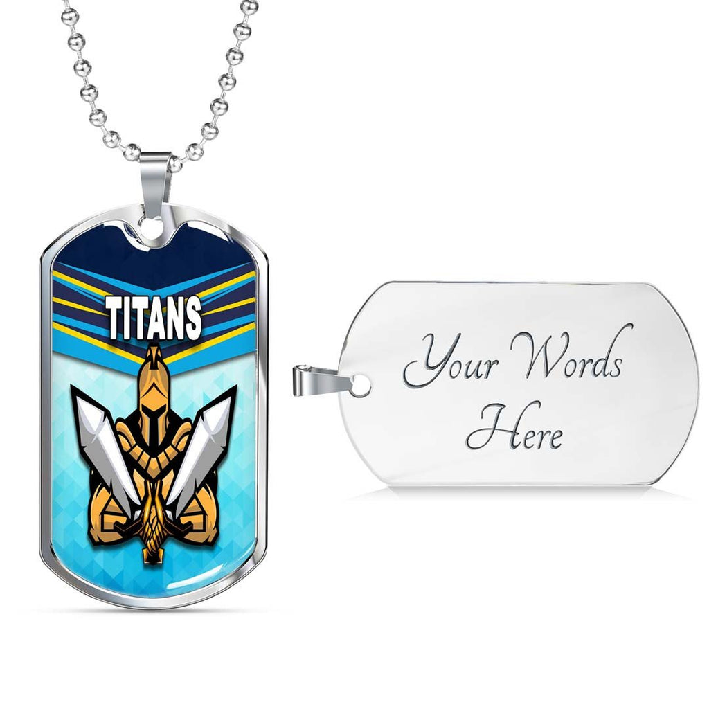 Vibe Hoodie Dog Tag - Gold Coast Titans Simple - Rugby Team Dog Tag