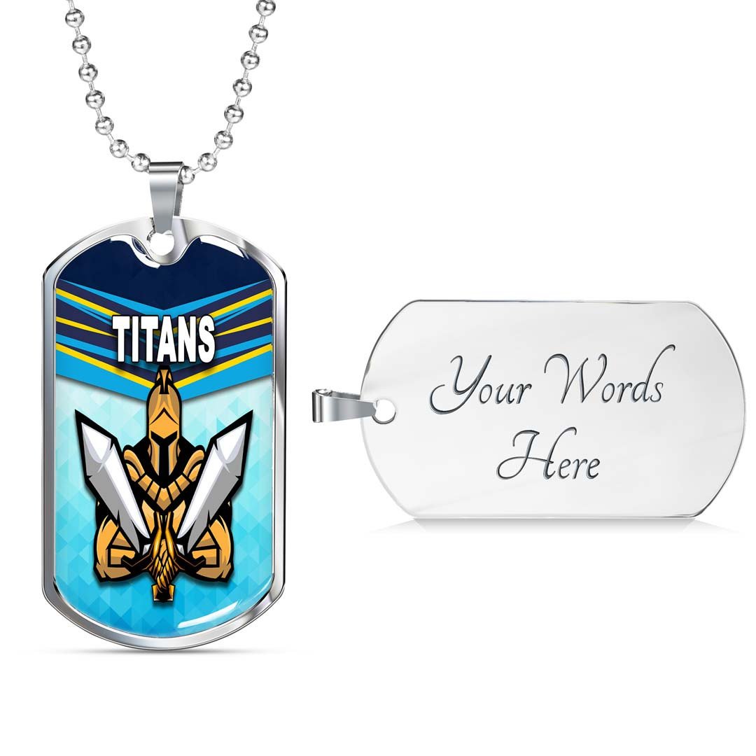 Vibe Hoodie Dog Tag - Gold Coast Titans Simple - Rugby Team Dog Tag