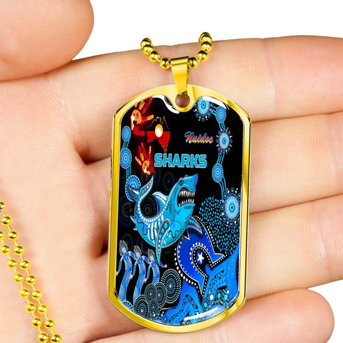 Vibe Hoodie Dog Tag - Cronulla-Sutherland Sharks Naidoc - Rugby Team Dog Tag