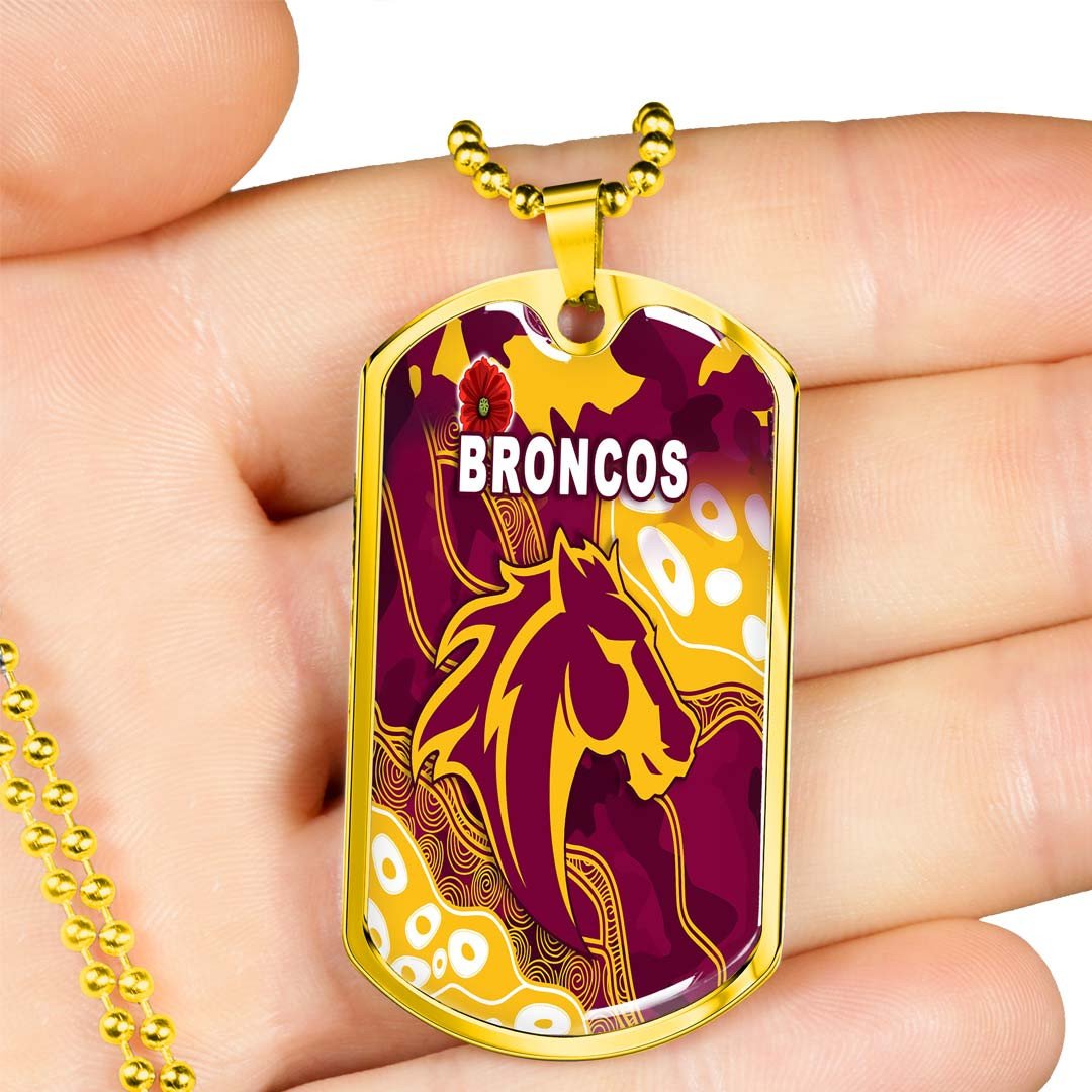 Vibe Hoodie Dog Tag - Brisbane Broncos Indigenous, Poppy - Rugby Team Dog Tag