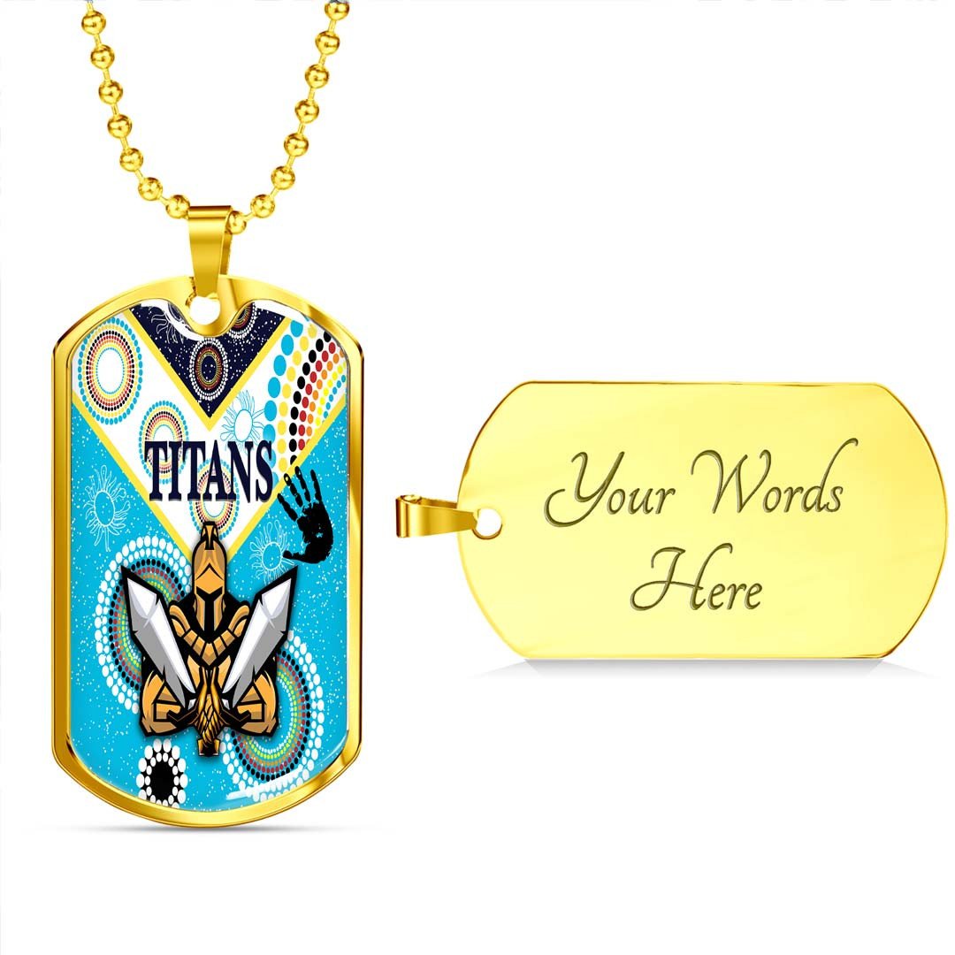 Vibe Hoodie Dog Tag - (Custom) Gold Coast Titans Unique Indigenous - Rugby Team Dog Tag