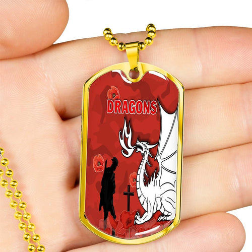 Vibe Hoodie Dog Tag - St. George Illawarra Dragons Indigenous Lest We Forget - Rugby Team Dog Tag