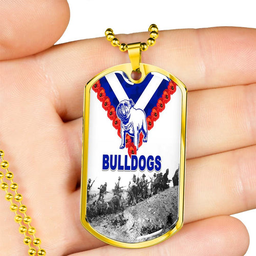 Vibe Hoodie Dog Tag - Canterbury-Bankstown Bulldogs Anzac Day Original - Rugby Team Dog Tag
