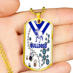 Vibe Hoodie Dog Tag - (Custom) Canterbury-Bankstown Bulldogs Indigenous Special White mix Blue - Rugby Team Dog Tag