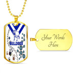 Vibe Hoodie Dog Tag - (Custom) Canterbury-Bankstown Bulldogs Indigenous Special White mix Blue - Rugby Team Dog Tag