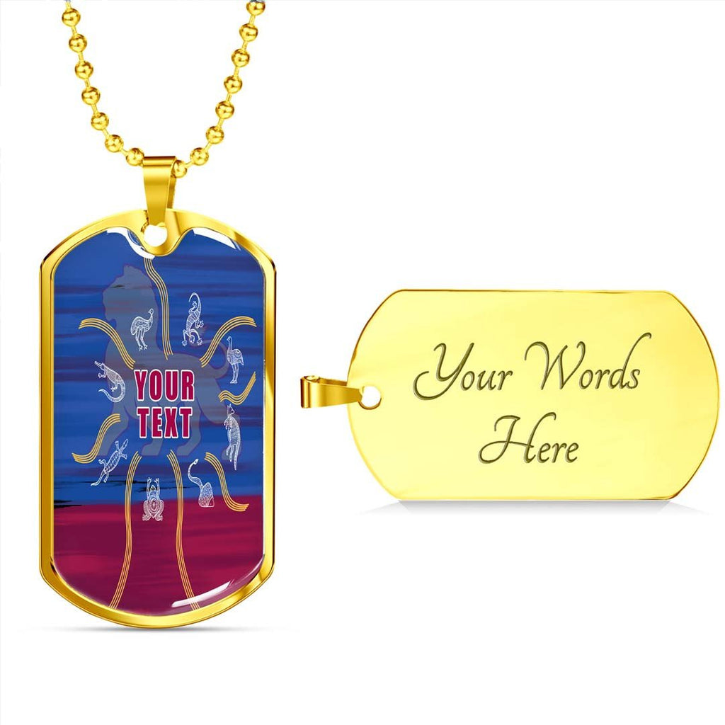 Vibe Hoodie Dog Tag - (Custom) Brisbane Broncos Simple - Rugby Team Dog Tag