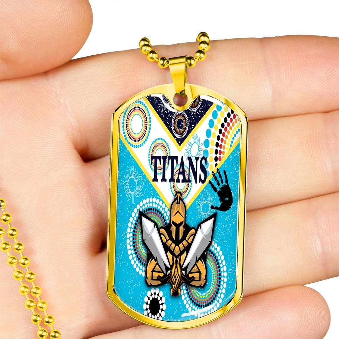 Vibe Hoodie Dog Tag - (Custom) Gold Coast Titans Unique Indigenous - Rugby Team Dog Tag