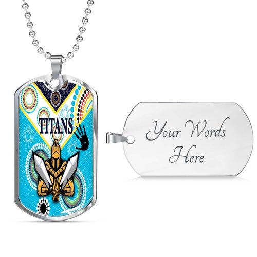Vibe Hoodie Dog Tag - (Custom) Gold Coast Titans Unique Indigenous - Rugby Team Dog Tag