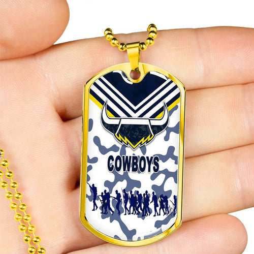 Vibe Hoodie Dog Tag - North Queensland Cowboys Anzac Day Camo (White) - Rugby Team Dog Tag