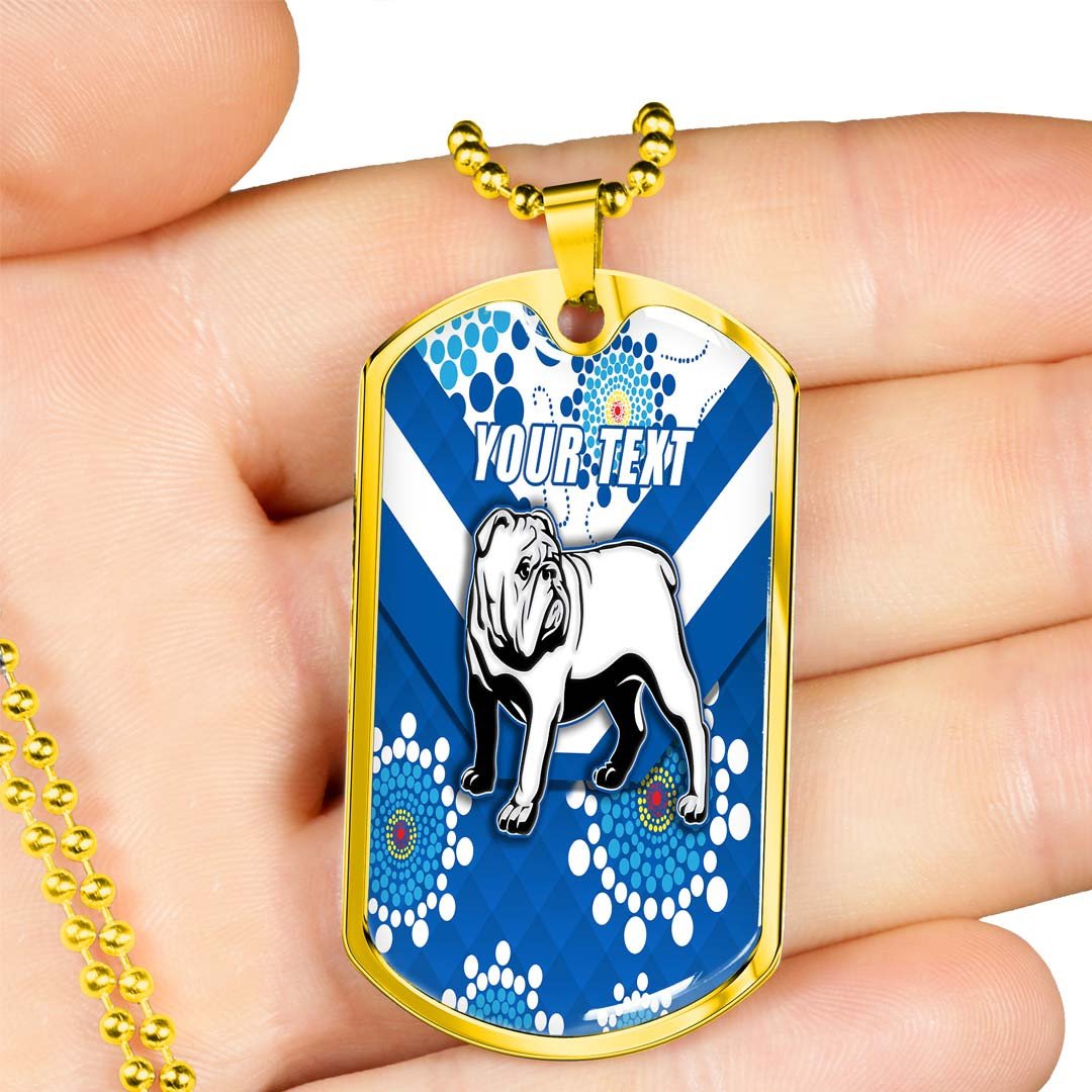 Vibe Hoodie Dog Tag - (Custom) Canterbury-Bankstown Bulldogs Blue Indigenous - Rugby Team Dog Tag
