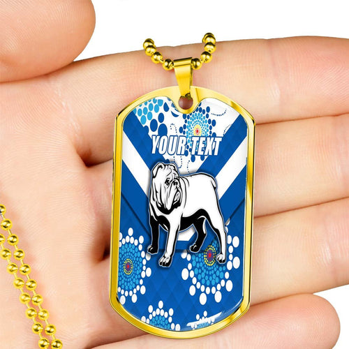 Vibe Hoodie Dog Tag - (Custom) Canterbury-Bankstown Bulldogs Blue Indigenous - Rugby Team Dog Tag
