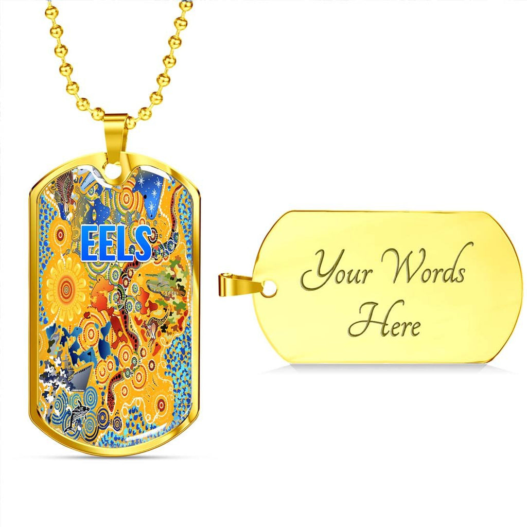 Vibe Hoodie Dog Tag - Parramatta Eels Indigenous Naidoc New (Gold) - Rugby Team Dog Tag