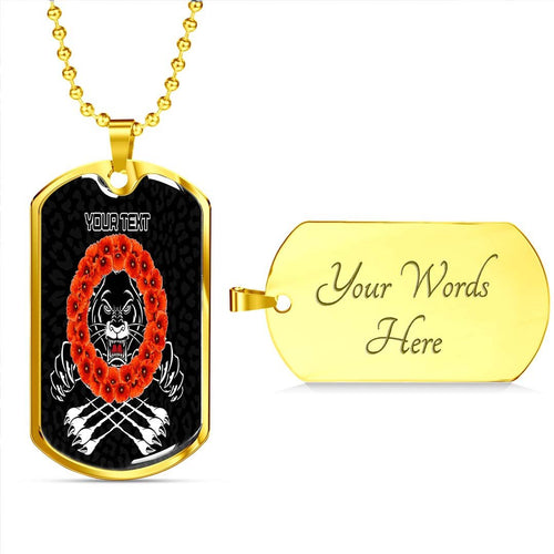 Vibe Hoodie Dog Tag - (Custom) Penrith Panthers Poppy - Lest We Forget - Rugby Team Dog Tag