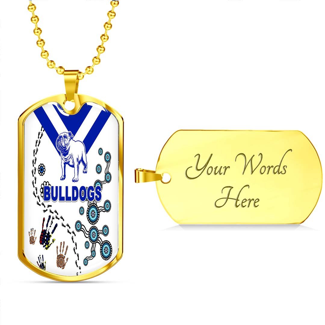 Vibe Hoodie Dog Tag - Canterbury-Bankstown Bulldogs Indigenous Special White mix Blue - Rugby Team Dog Tag
