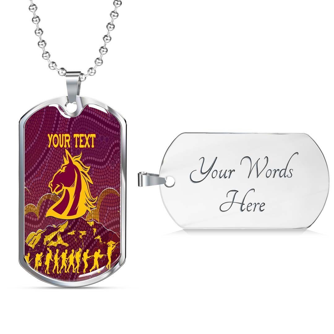 Vibe Hoodie Dog Tag - (Custom) Brisbane Broncos Indigenous Anzac day - Rugby Team Dog Tag