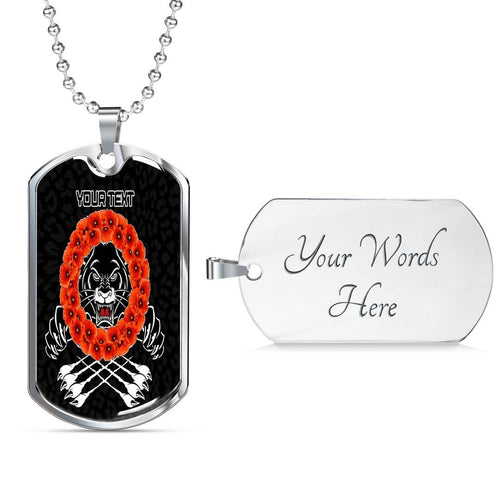 Vibe Hoodie Dog Tag - (Custom) Penrith Panthers Poppy - Lest We Forget - Rugby Team Dog Tag