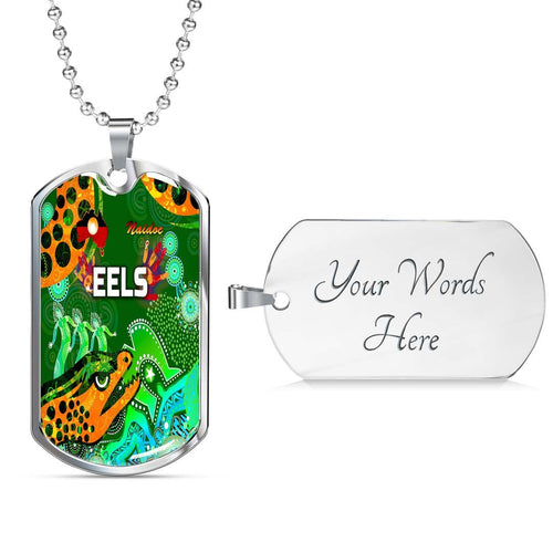 Vibe Hoodie Dog Tag - Parramatta Eels Indigenous Naidoc Green - Rugby Team Dog Tag