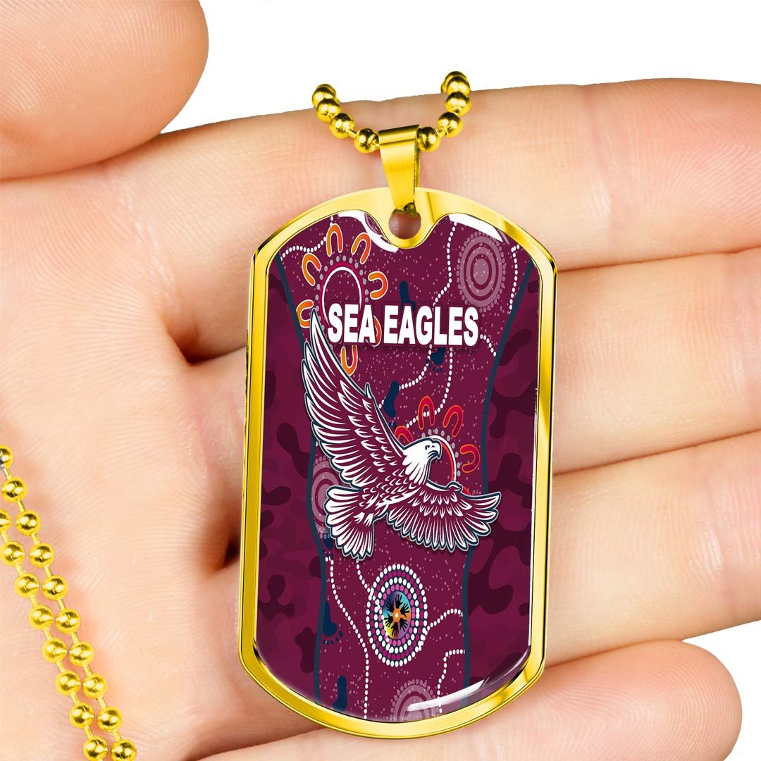 Vibe Hoodie Dog Tag - Manly-Warringah Sea Eagles Indigenous & Camouflage - Rugby Team Dog Tag