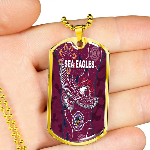 Vibe Hoodie Dog Tag - Manly-Warringah Sea Eagles Indigenous & Camouflage - Rugby Team Dog Tag