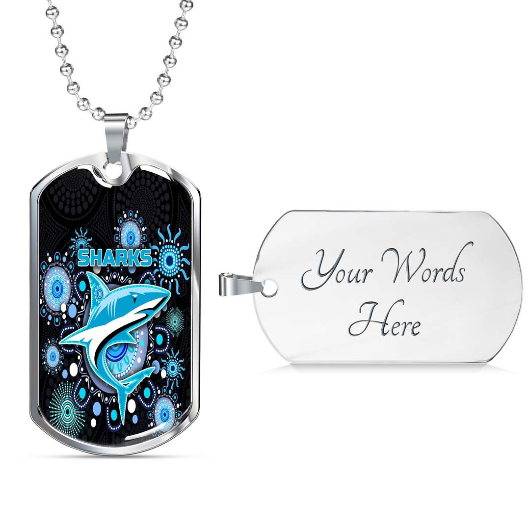 Vibe Hoodie Dog Tag - Cronulla-Sutherland Sharks Indigenous Black - Rugby Team Dog Tag