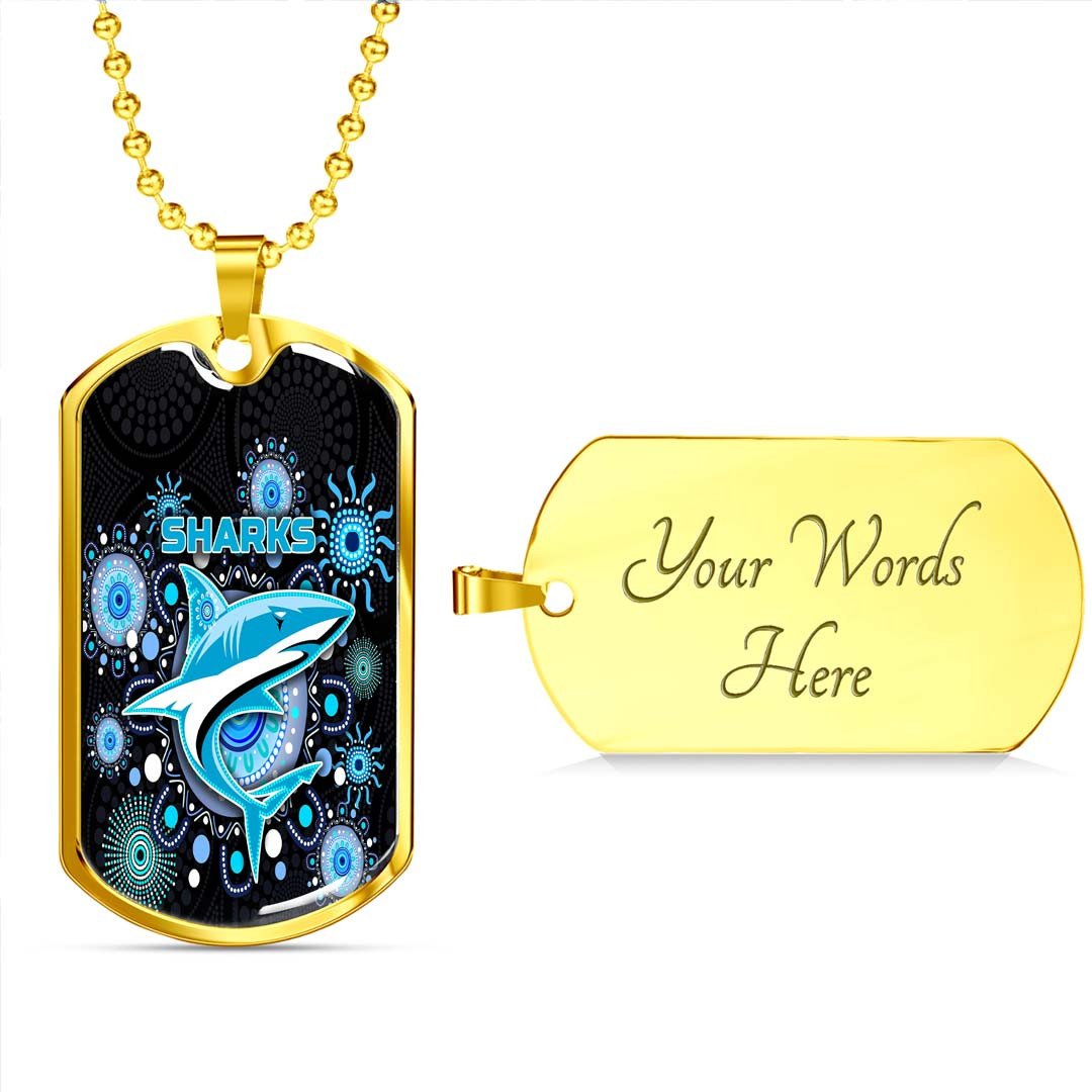 Vibe Hoodie Dog Tag - Cronulla-Sutherland Sharks Indigenous Black - Rugby Team Dog Tag