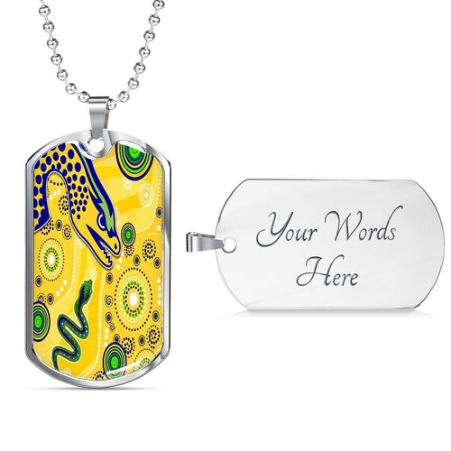 Vibe Hoodie Dog Tag - (Custom) Parramatta Eels Indigenous Yellow - Rugby Team Dog Tag