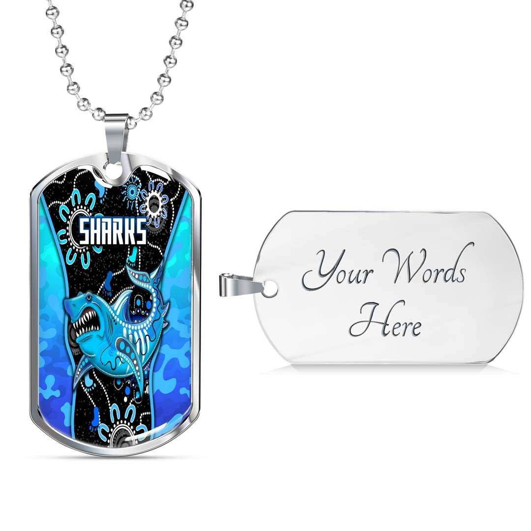 Vibe Hoodie Dog Tag - Cronulla-Sutherland Sharks Indigenous Camo - Rugby Team Dog Tag