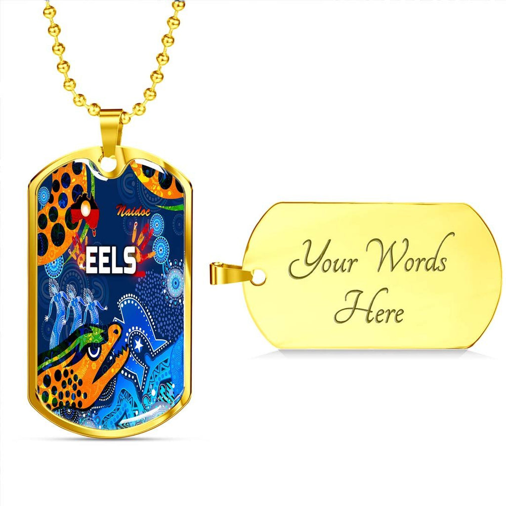 Vibe Hoodie Dog Tag - Parramatta Eels Indigenous Naidoc Royal Blue - Rugby Team Dog Tag