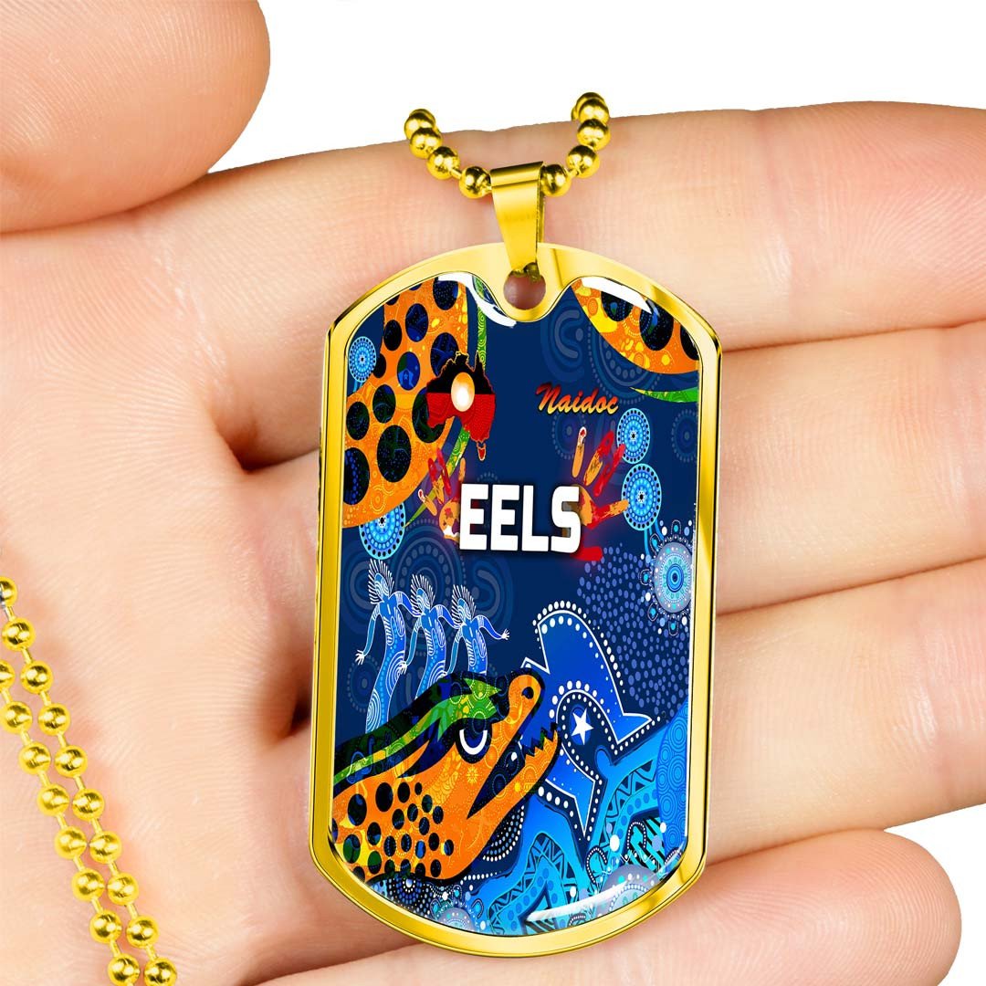 Vibe Hoodie Dog Tag - Parramatta Eels Indigenous Naidoc Royal Blue - Rugby Team Dog Tag