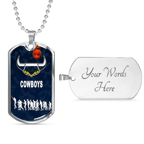 Vibe Hoodie Dog Tag - (Custom) North Queensland Cowboys Anzac Day Camo - Rugby Team Dog Tag