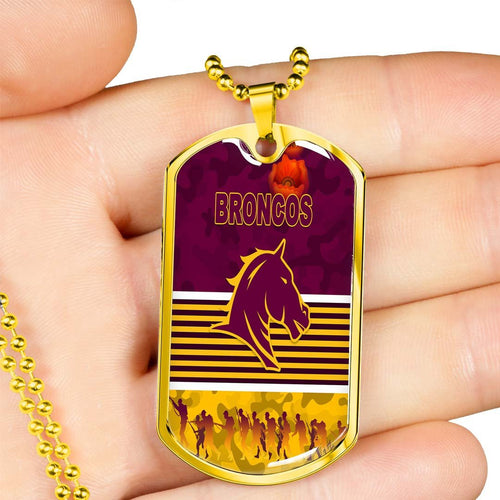 Vibe Hoodie Dog Tag - Brisbane Broncos Anzac Day Limited Edition - Rugby Team Dog Tag