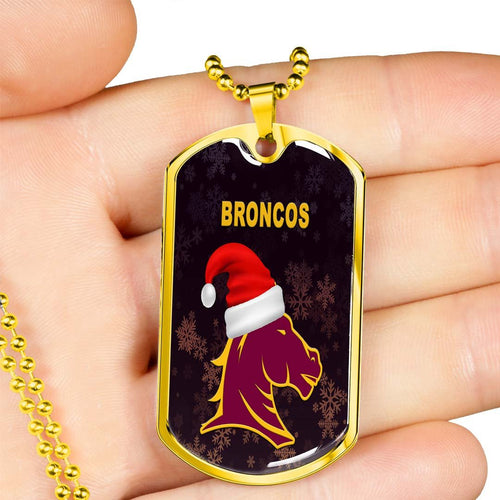 Vibe Hoodie Dog Tag - Brisbane Broncos Christmas - Rugby Team Dog Tag
