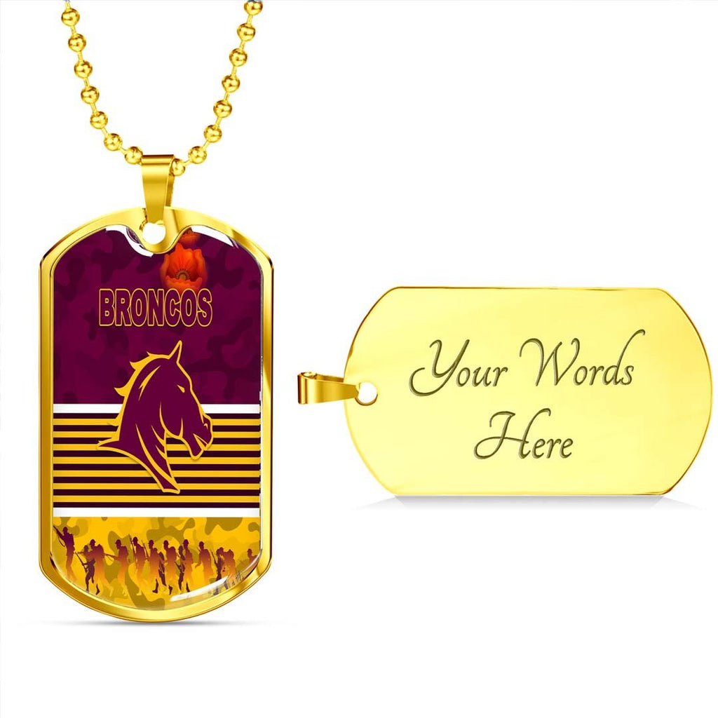 Vibe Hoodie Dog Tag - Brisbane Broncos Anzac Day Limited Edition - Rugby Team Dog Tag