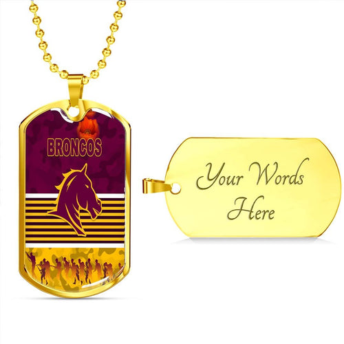 Vibe Hoodie Dog Tag - Brisbane Broncos Anzac Day Limited Edition - Rugby Team Dog Tag
