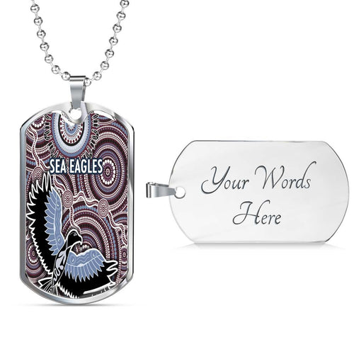 Vibe Hoodie Dog Tag - Manly-Warringah Sea Eagles Indigenous Aboriginal - Rugby Team Dog Tag