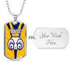 Vibe Hoodie Dog Tag - (Custom) Adelaide Rams (Yellow) - Rugby Team Dog Tag