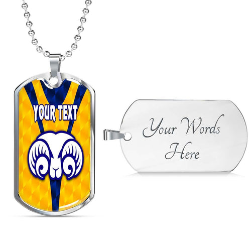 Vibe Hoodie Dog Tag - (Custom) Adelaide Rams (Yellow) - Rugby Team Dog Tag