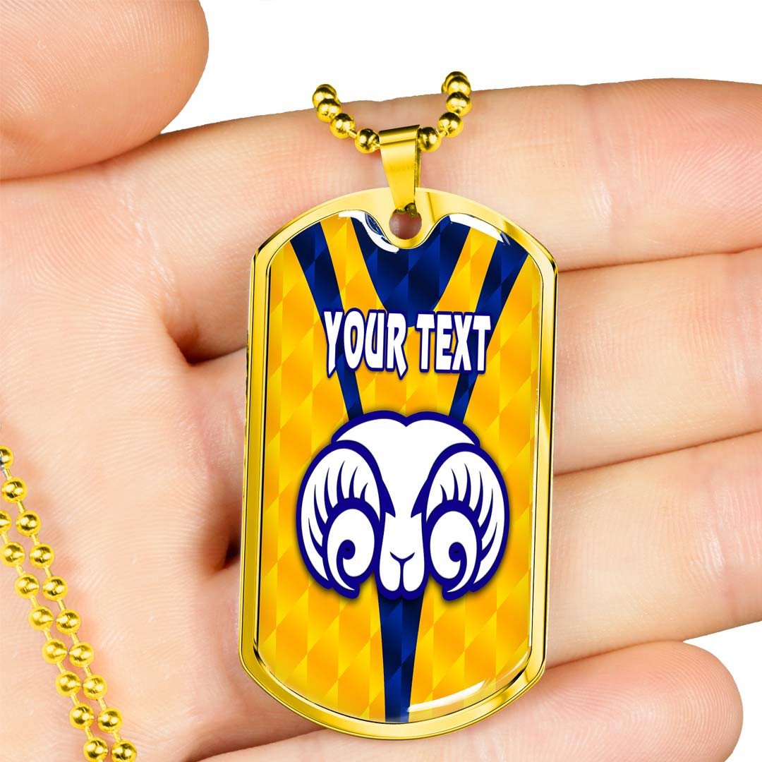 Vibe Hoodie Dog Tag - (Custom) Adelaide Rams (Yellow) - Rugby Team Dog Tag