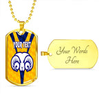 Vibe Hoodie Dog Tag - (Custom) Adelaide Rams (Yellow) - Rugby Team Dog Tag