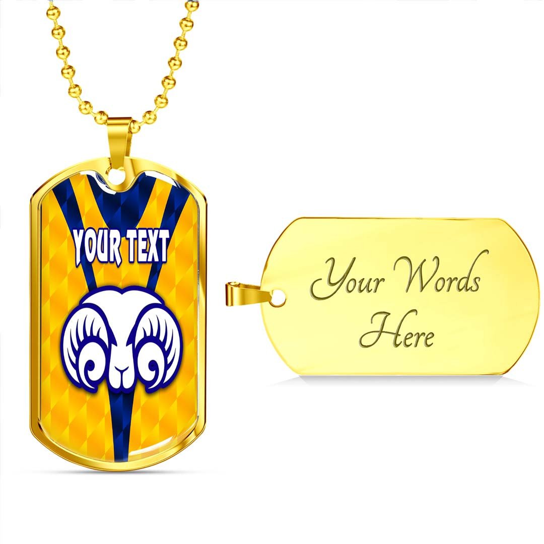 Vibe Hoodie Dog Tag - (Custom) Adelaide Rams (Yellow) - Rugby Team Dog Tag
