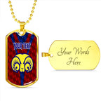 Vibe Hoodie Dog Tag - (Custom) Adelaide Rams - Rugby Team Dog Tag