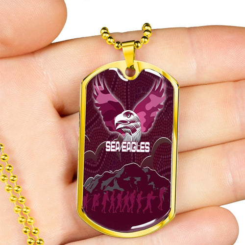 Vibe Hoodie Dog Tag - Manly-Warringah Sea Eagles Anzac Day - Rugby Team Dog Tag